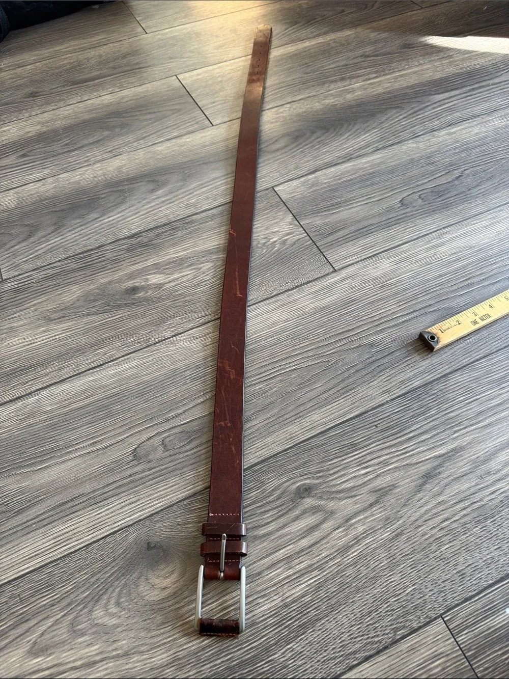 Polo Ralph Lauren Leather Belt Brown Silver Buckle Size 32 Vintage